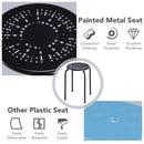 6-Pack Stackable Multifunctional Daisy Design Backless Round Metal Stool Set by LJGDeals