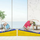 Folding Incline Mat Slope Cheese Gymnastics Gym Exercise Yellow by LJGDeals