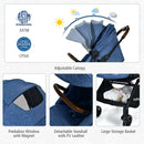 2-in-1 Convertible Aluminum Baby Stroller with Adjustable Canopy