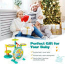 3 Pieces Electric Kids Drum Set with Microphone Stool Pedal by LJGDeals