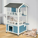 2-Story Outdoor Wooden Catio Cat House Shelter with Enclosure by LJGDeals