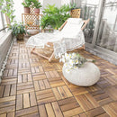 10 Pieces 12 x 12 Inch Acacia Wood Interlocking Check Deck Tiles by LJGDeals