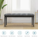 Upholstered Dining Room PU Bench Solid Wood Button Tufted by LJGDeals