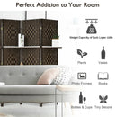 6 Panel Folding Weave Fiber Room Divider with 2 Display Shelves by LJGDeals