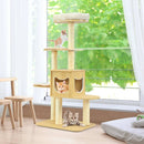 4 Levels Modern Wood Cat Tower with Washable Mats-Walnut by LJGDeals