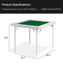 35.4" Folding Mahjong Table Square Poker Table with Cup Holders and Chip Trays