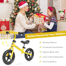 Kids No Pedal Balance Bike with Adjustable Handlebar and Seat-Yellow by LJGDeals