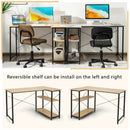 48 Inch Reversible L Shaped Computer Desk with Adjustable Shelf by LJGDeals