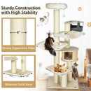 77.5-Inch Cat Tree Condo Multi-Level Kitten Activity Tower with Sisal Posts-Cream White by LJGDeals