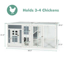 63 Inch Large Wooden Chicken Coop with Run Box and PC Roof by LJGDeals
