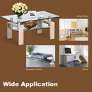 Rectangle Glass Coffee Table with Metal Legs for Living Room by LJGDeals
