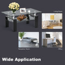 Rectangle Glass Coffee Table with Metal Legs for Living Room by DirectDeals