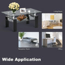 Rectangle Glass Coffee Table with Metal Legs for Living Room by LJGDeals