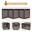 24 Inch Folding Wooden Freestanding Dog Gate with 360¬∞ Flexible Hinge for Pet by LJGDeals
