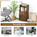 Storage Cabinet Bookcase with Doors and Display Shelf-Rustic Brown by LJGDeals
