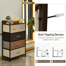 4-Tier Organizer Tower Steel Frame Wooden Top Storage with 5-Drawer Dresser-Muticolor by DirectDeals
