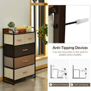 4-Tier Organizer Tower Steel Frame Wooden Top Storage with 5-Drawer Dresser by LJGDeals