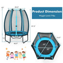 4 Feet Kids Trampoline Recreational Bounce Jumper with Enclosure Net-Blue by LJGDeals