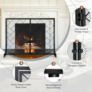 2-Panel Fireplace Screen Folding Metal Fire Place Safety Fence with Magnetic Doors by LJGDeals