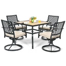 Patio Metal Square Dining Table for Garden and Poolside by LJGDeals