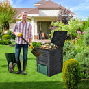 80-Gallon Outdoor Composter with Large Openable Lid and Bottom Exit Door by LJGDeals