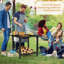 31 Inch Outdoor Fire Pit Dining Table with Cooking BBQ Grate by LJGDeals