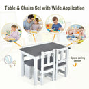 4 Pieces Kids Wooden Activity Table and Chairs Set with Storage Bench and Study Desk by LJGDeals