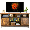 59 Inch Sliding Barn Door TV Stand with Adjustable Shelves for TVs up to 65 Inch by DirectDeals