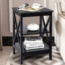 3-Tier X-Design Nightstands with Storage Shelves for Living Room Bedroom by LJGDeals