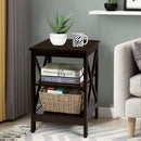3-Tier X-Design Nightstands with Storage Shelves for Living Room Bedroom by LJGDeals