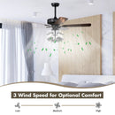50 Inch Noiseless Ceiling Fan Light with Explosion-proof Glass Lampshades-Black by LJGDeals