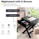 Modern X-Shaped Nightstand with Drawer for Living Room Bedroom by DirectDeals