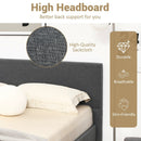 Full/Queen Size Upholstered Platform Bed Frame with Linen Headboard by LJGDeals