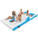 Floating 4 Person Inflatable Lounge Raft with 130W Electric Air-White by LJGDeals