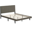 Queen Size Upholstered Bed Frame with Tufted Headboard by LJGDeals