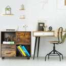 Mobile File Cabinet with Lateral Printer Stand and Storage Shelves by LJGDeals