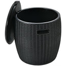 9.5 Gallon 4-in-1 Patio Rattan Cool Bar Cocktail Table Side Table by LJGDeals