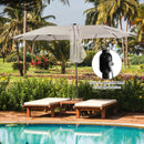 15 Feet Twin Patio Umbrella with 48 Solar LED Lights by LJGDeals