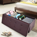 45 Inches Large Folding Ottoman Storage Seat - Brown by DirectDeals