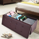 45 Inches Large Folding Ottoman Storage Seat - Brown by LJGDeals