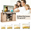 55 Inch Sliding Barn Door TV Stand with Adjustable Shelves for TVs up to 65 Inch-Natural by LJGDeals