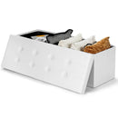 45 Inches Large Folding Ottoman Storage Seat-White by DirectDeals