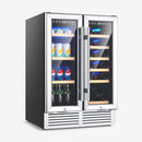 24 Inch Dual Zone Wine and Beverage Cooler-Silver by LJGDeals