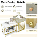 2 Pieces Modern Nesting Coffee Table Set with Drawer and Shelf-White by DirectDeals