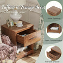 Wooden Nightstand with Drawer and Open Storage Compartment by LJGDeals