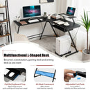 L Shaped Computer Desk Home Office Workstation with Movable Monitor Stand-Black by LJGDeals