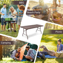 6 Feet Folding Portable Rattan Table with Carrying Handle by LJGDeals