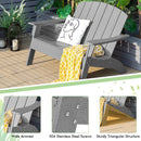 HDPE Patio Adirondack Chair for Porch Garden Backyard-Gray by LJGDeals