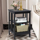 2 Pieces 3-Tier Nightstand with Reinforced Bars and Stable Structure by LJGDeals