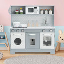 Pretend Play Kitchen Wooden Toy Set for Kids with Realistic Light and Sound by LJGDeals